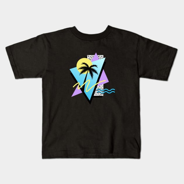 Memphis Pattern 25 / 80s Retro Kids T-Shirt by Studio Memphis Waves